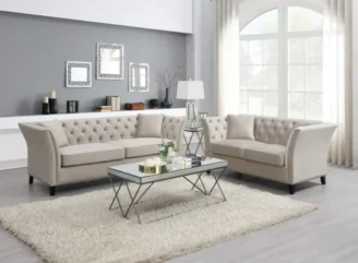 Alison 3+2 seater lounge set in cream with matching three-seater and two-seater sofas