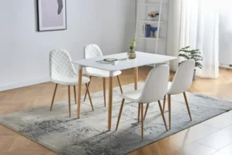 Rent to own 5 piece dining set NZ – Zoe 1.5m dining table with four chairs